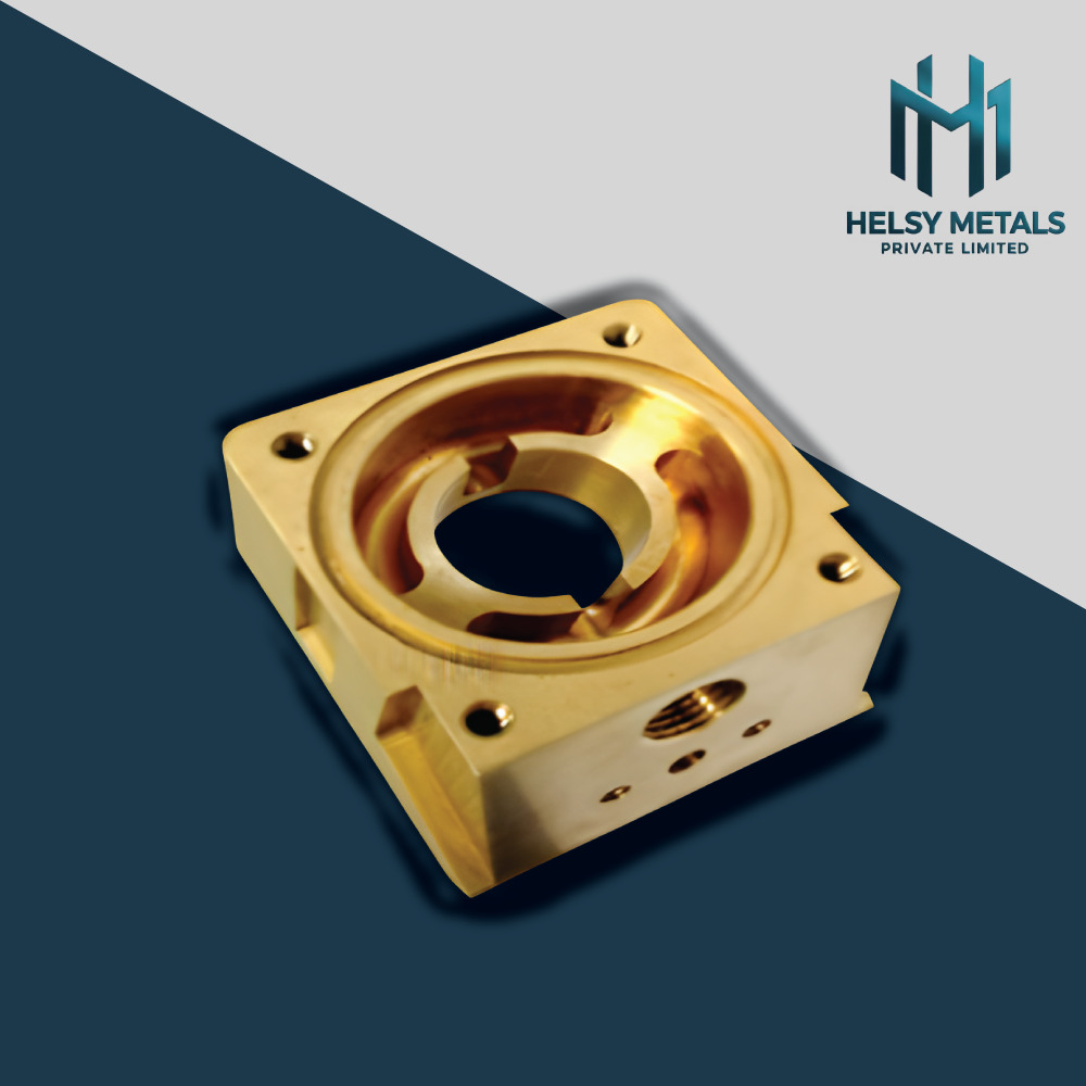 H-V807 Precision VMC Machined Brass Housing  Block  Custom Industrial Brass Component