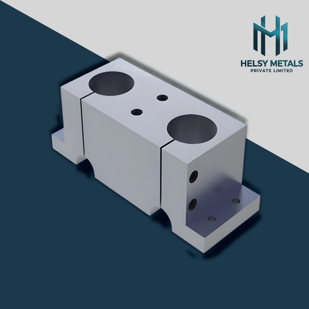 H-V828 High-Precision VMC Machined Aluminum Dual Bore Mounting Block  Clamp Bracket