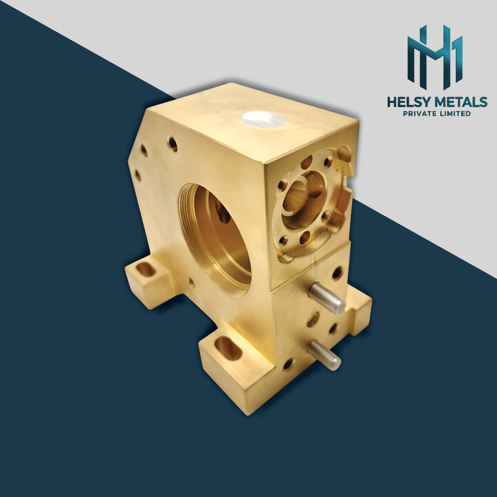 H-V828 High-Precision VMC Machined Brass Gearbox Housing  Mechanical Mounting Block