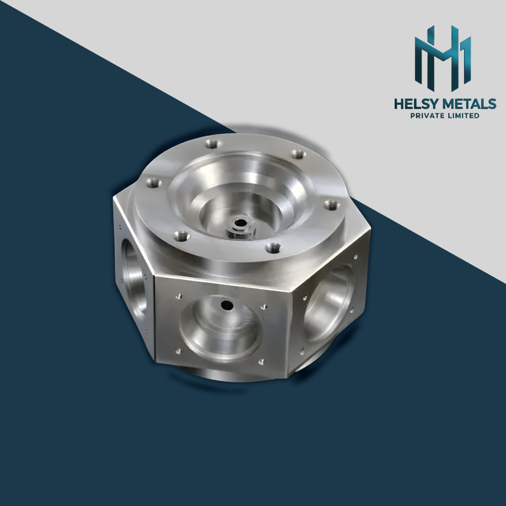 H-V836 Custom Precision CNC Machined Aluminum Manifold Block  Multi-Port Industrial Component