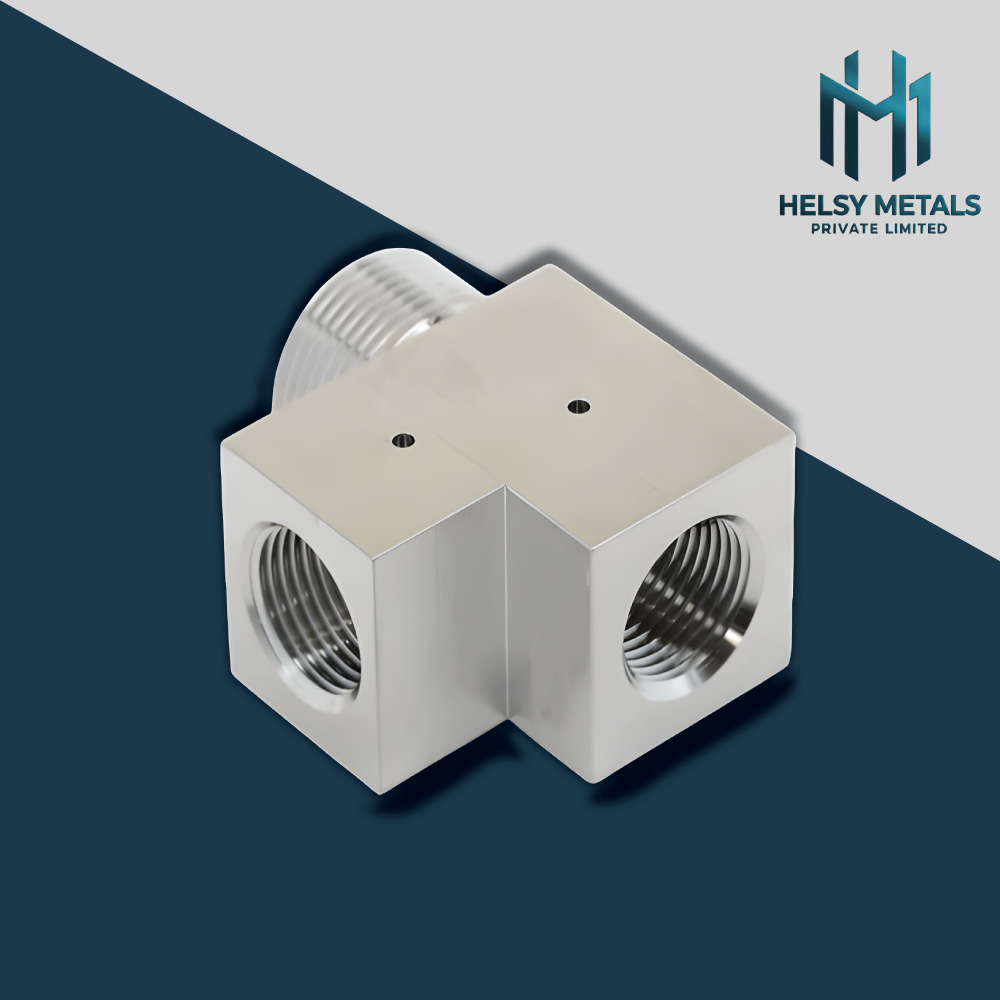 H-V837 Custom Precision VMC Machined Aluminum Pipe Connector  Multi-Port Manifold Block