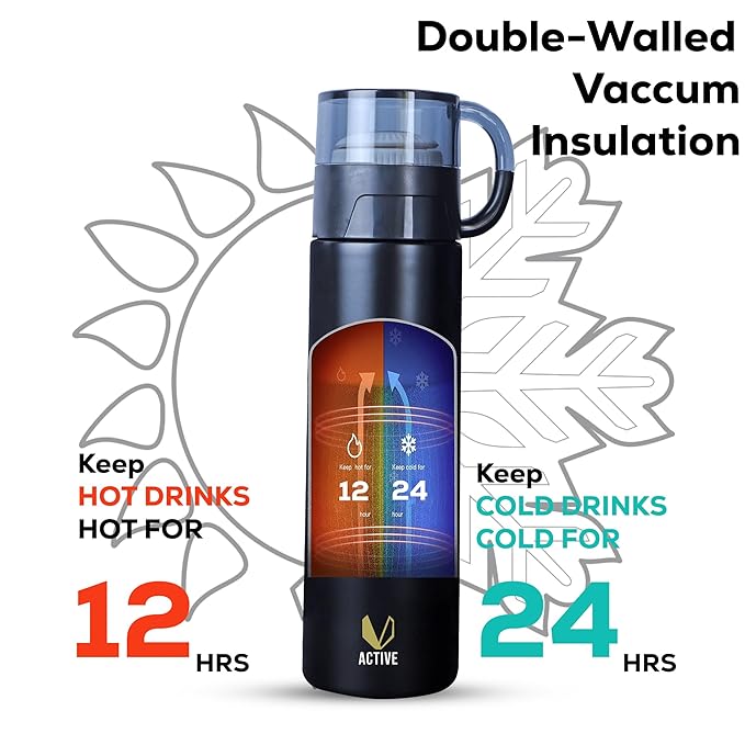 (SS-108) Vacuum Insulated Hot & Cold Stainless Steel Reusable Double-Wall Flask