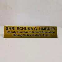 Aluminium Desk Name Plate - Color: Silver