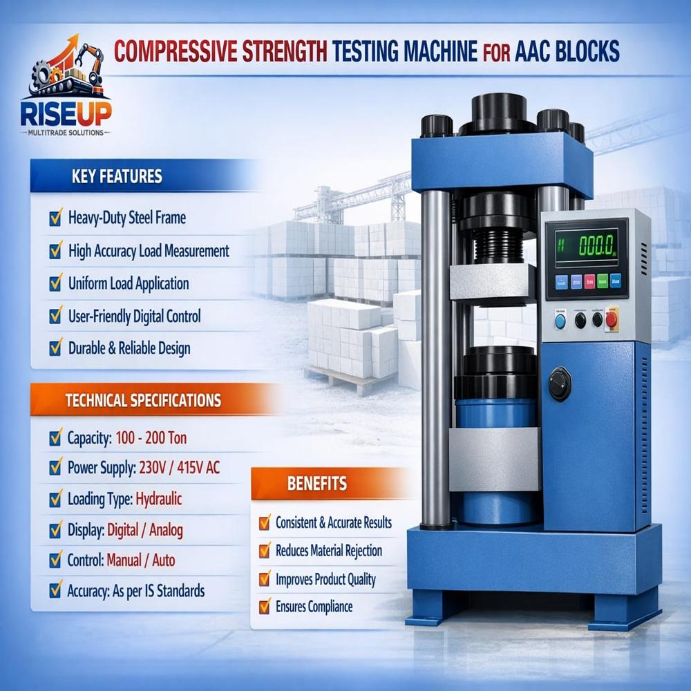 Compressive Strength Testing Machine For Aac Blocks - Material: Ms