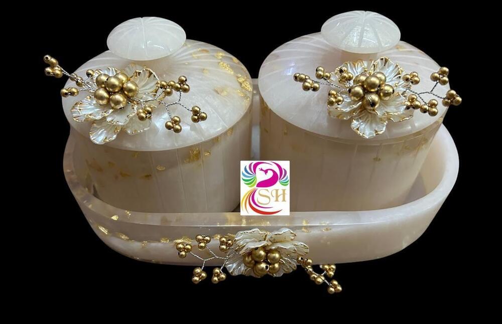 Resin Dry Fruit Tray With Jar