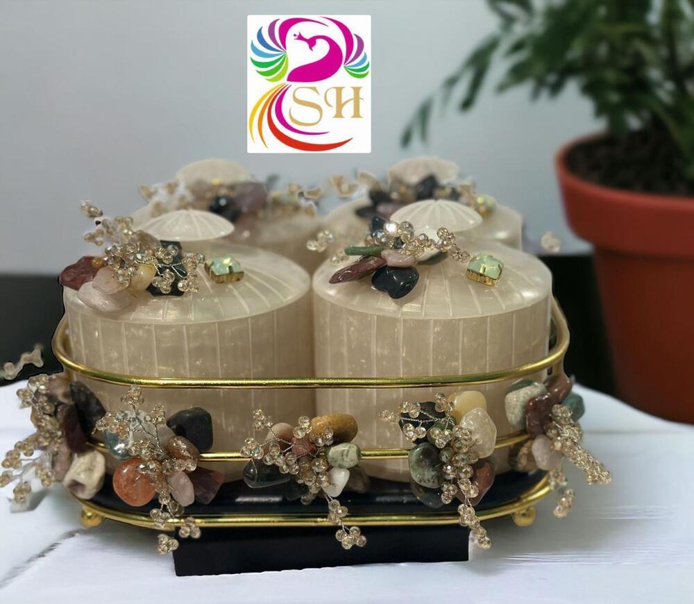 Resin Jar Metal Re-volving Tray