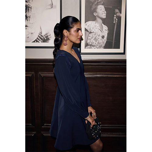 Short Dresses - Color: Navy Blue