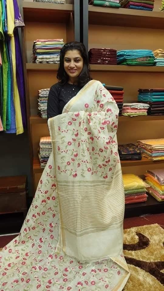 Pure Linen Banarasi Silk saree