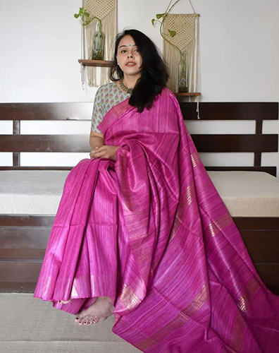 Pure Tussar giccha silk saree