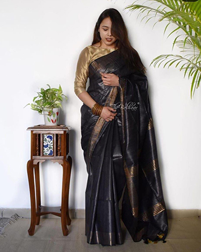 Pure Tussar Giccha Silk Saree - Color: Different Availaibility