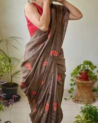 Pure Tussar Ghicha Embroidery Saree - Color: Different Availaibility