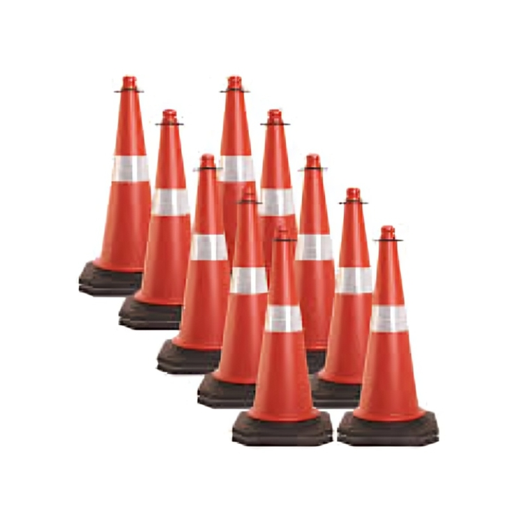 Traffic Cone - Pvc Material, Various Heights And Widths , High Impact Resistance, Flexible Design, Highly Visible Red And White Color