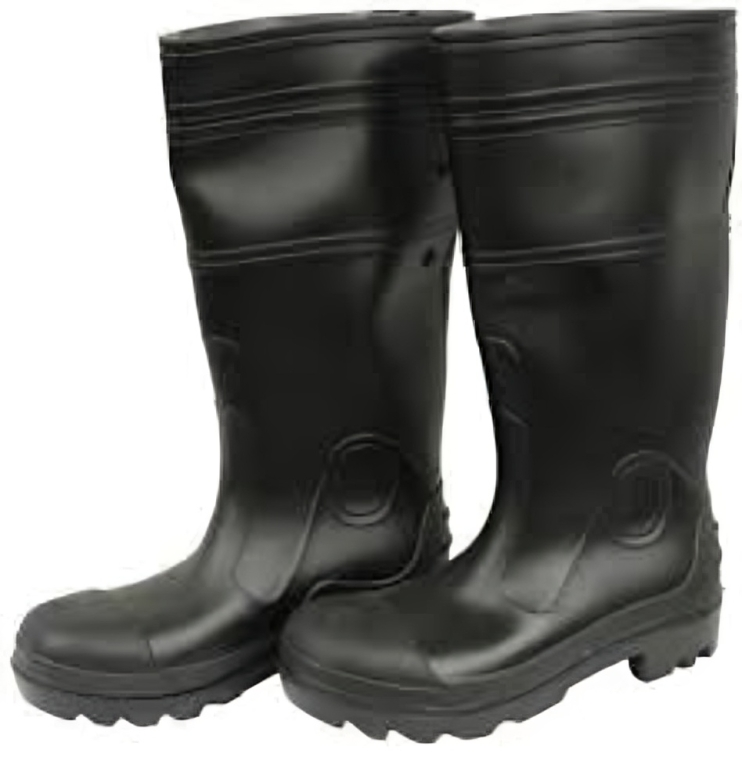 Safety Gumboots - Pvc Material, All Sizes Available | Unisex Design In Classic Black