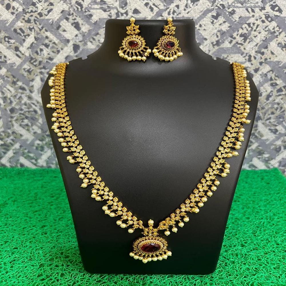 Traditional Gold Plated Alloy Necklace Set for Women