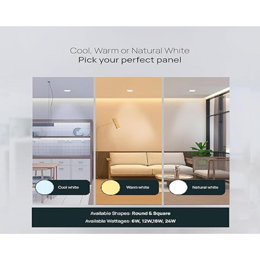 Wipro Garnet 12w Rimless Round Led Surface Panel - Application: Modern Homes
