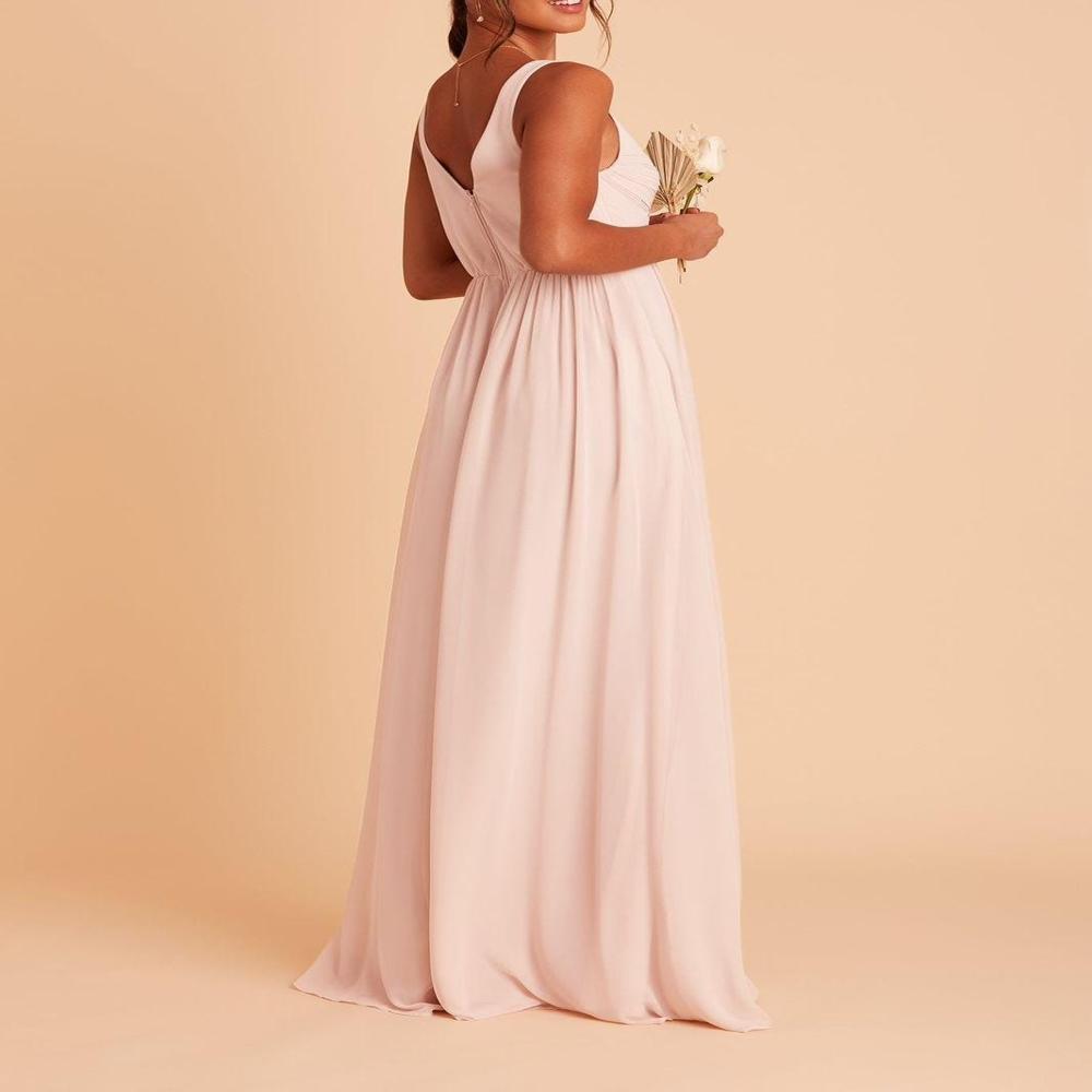 Womens Peach Sleeveless VNeck Maxi Dress