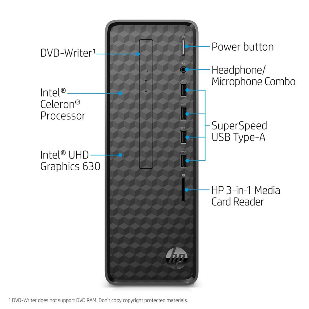 HP Slim Mini Tower PC Intel Celeron Desktop