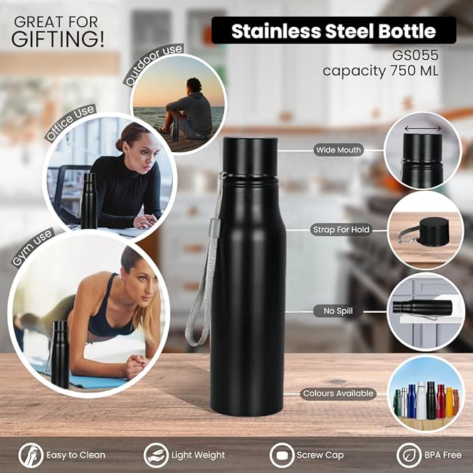 (SS-401) Stainless Steel Multipurpose Water Bottle with Carry Loop