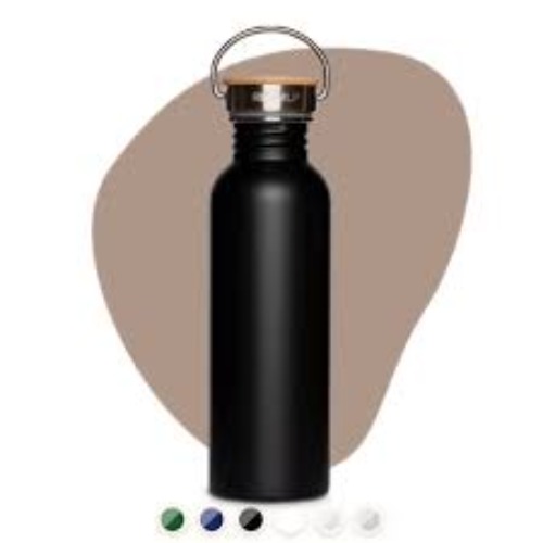 (SS-406) Modern Stainless Steel Bottle with Bamboo Lid Leak Proof