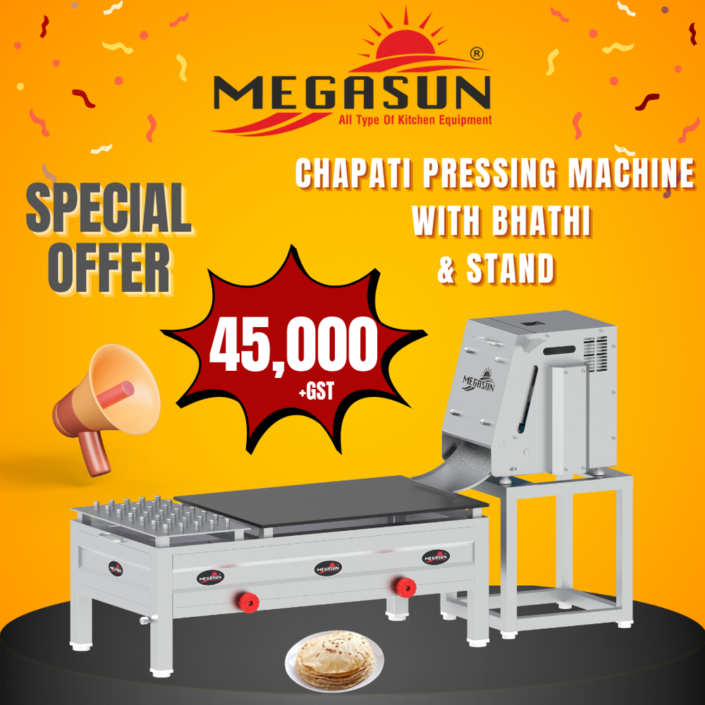 Chapati Pressing Machine With Bhathi And Stand