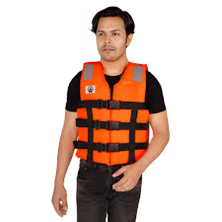 Life Jacket - Polycarbonate Material, Orange Color | Reusable, Waterproof, Unisex Design