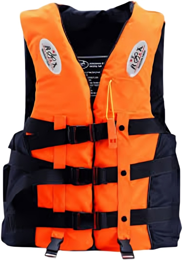 Life Jacket - Polycarbonate Material, Orange Color | Reusable, Waterproof, Unisex Design