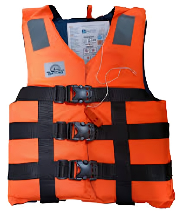 Life Jacket - Polycarbonate Material, Orange Color | Reusable, Waterproof, Unisex Design