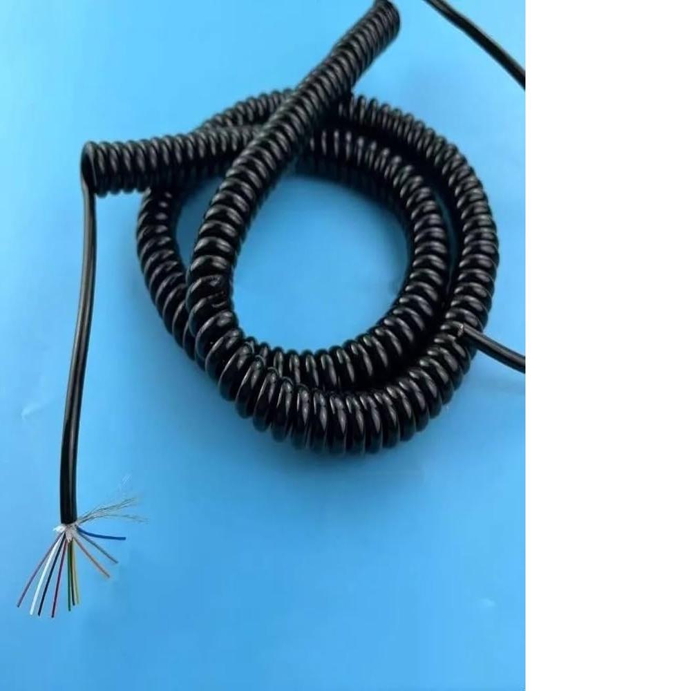 Black 2 Core Spiral Cable