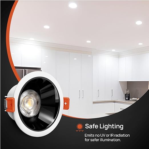 wipro Acrylonitrile Butadiene Styrene Garnet 7 Watt Wave Spot Black COB,Warm White(2700K),High Voltage(440V)& Surge Protection(4 KV),Sharp Beam Angle with Reflector for Home,Office