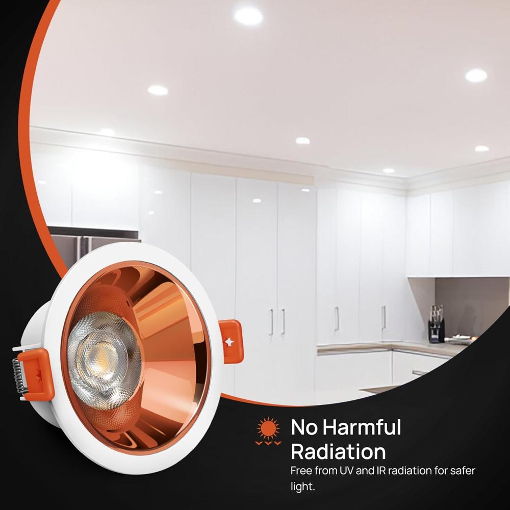 Wipro Garnet 7 Watt Wave Spot Gold COB | Neutral White (4000K) | High Voltage (440V) & Surge Protection (4 KV) | Sharp Beam Angle with Reflector for Home, Office and Store Cabinet Display 