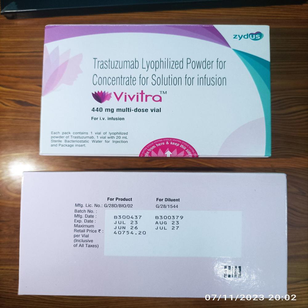 440 MG Trastuzumab Lyophilized Powder For Concentrate For Solution For Infusion