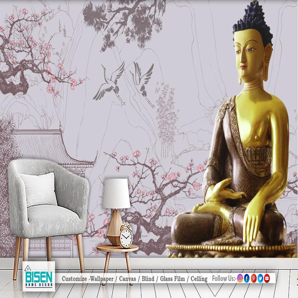 Buddha Wallpaper - Material: Non Woven