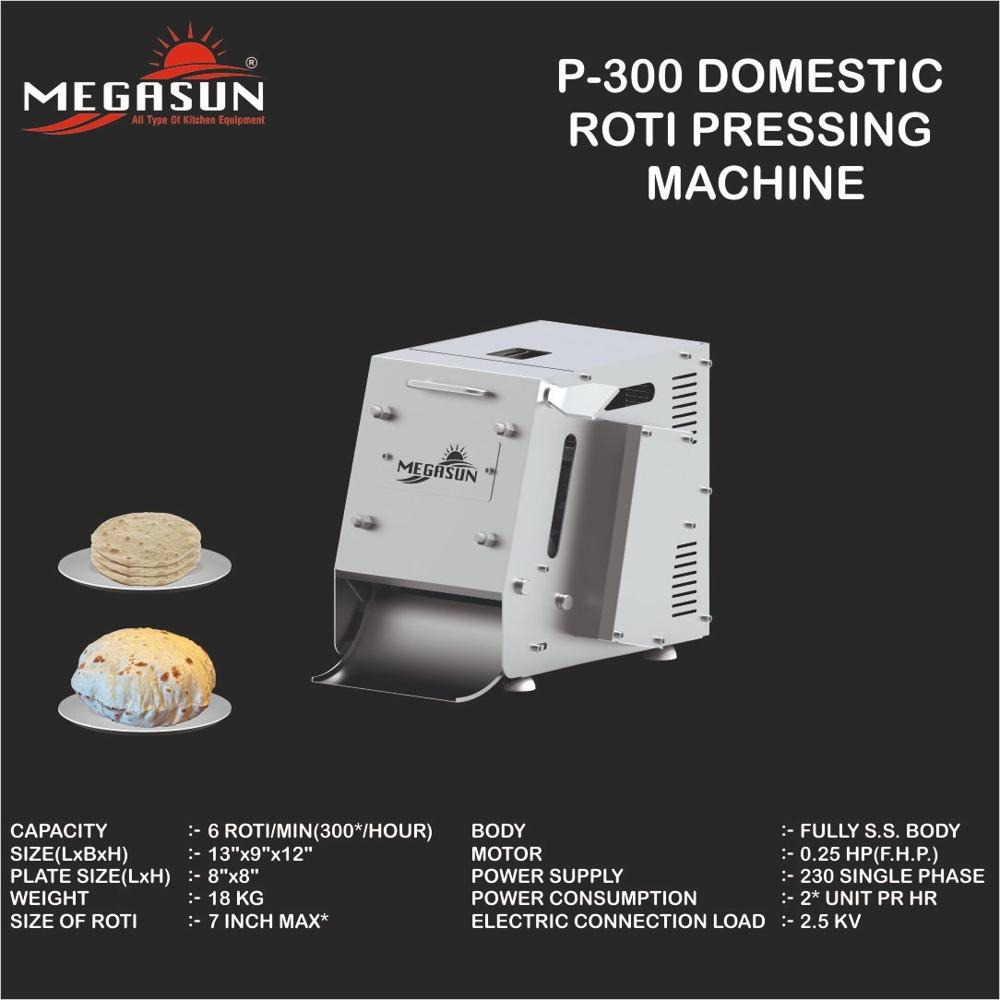 Automatic Chapati Pressing Machine - Capacity: 300 Pcs/hr