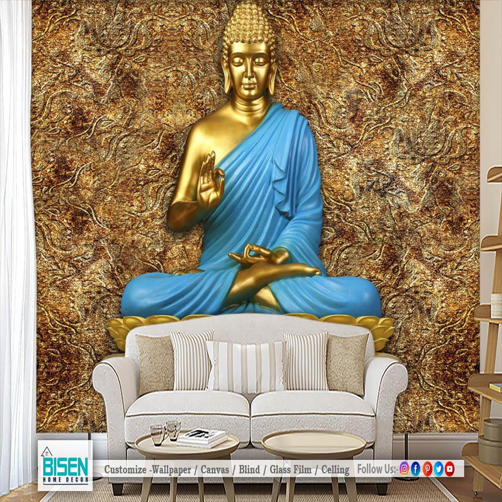 3D Buddha Wallpaper - Material: Non Woven