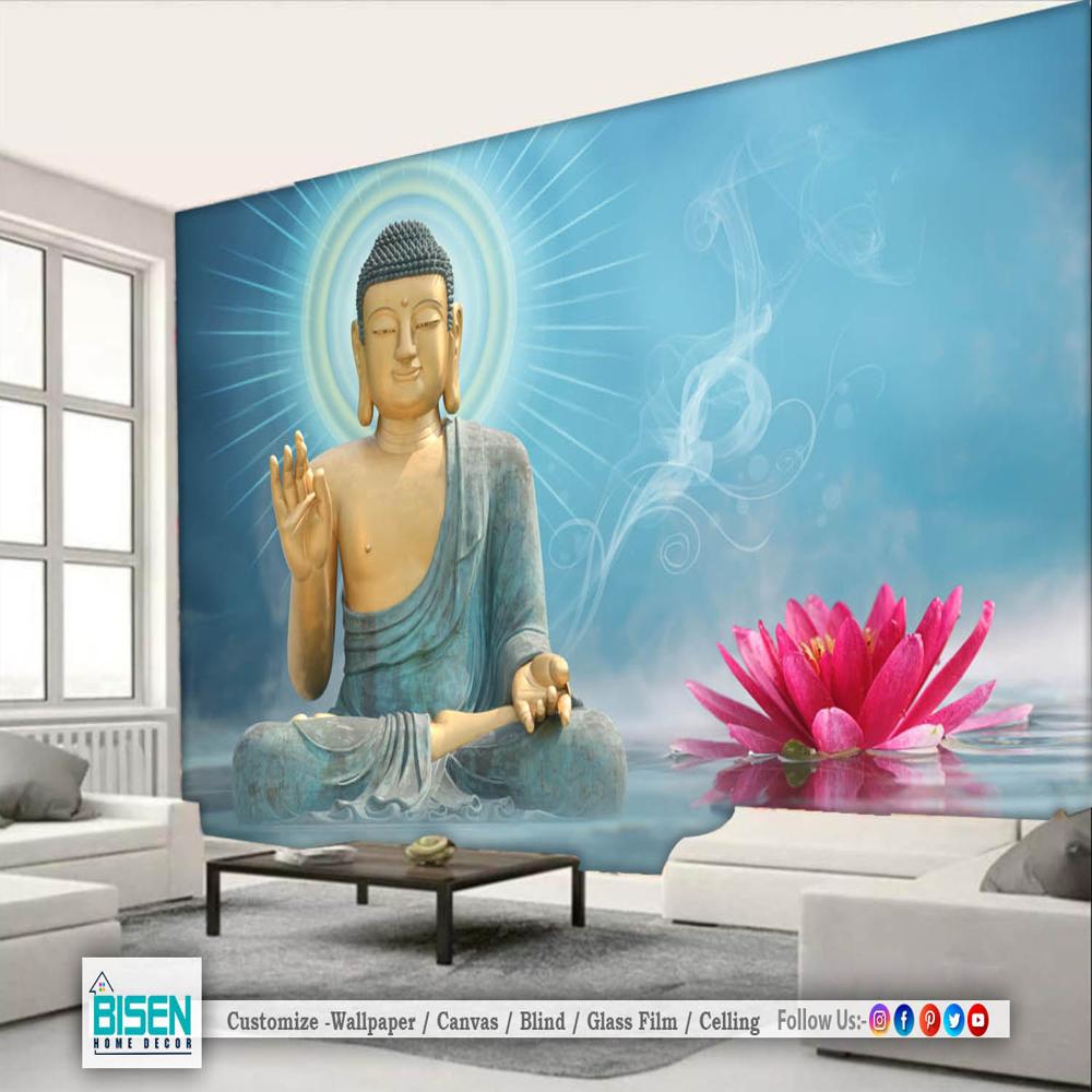 3d Buddha Wallpaper - Material: Non Woven