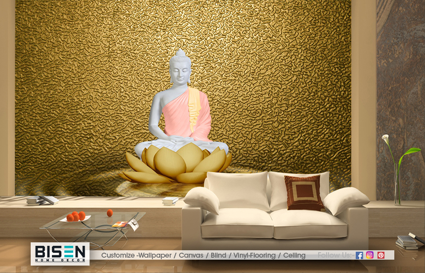5d Buddha Wallpaper - Material: Non Woven