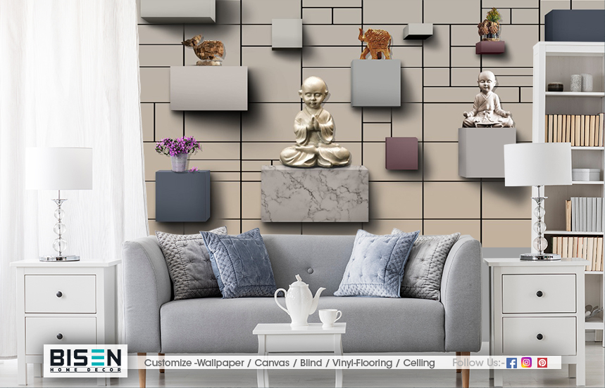 5d Buddha Wallpaper - Material: Non Woven