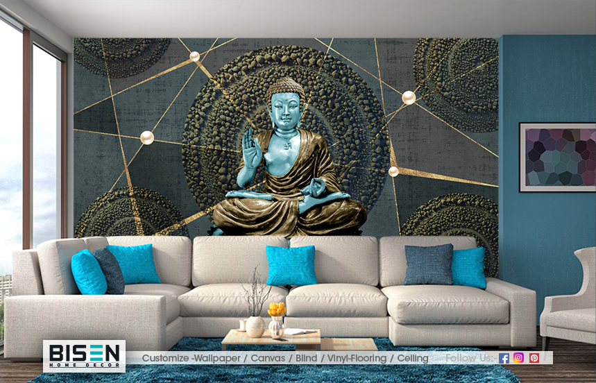 5d Buddha Wallpaper - Material: Non Woven