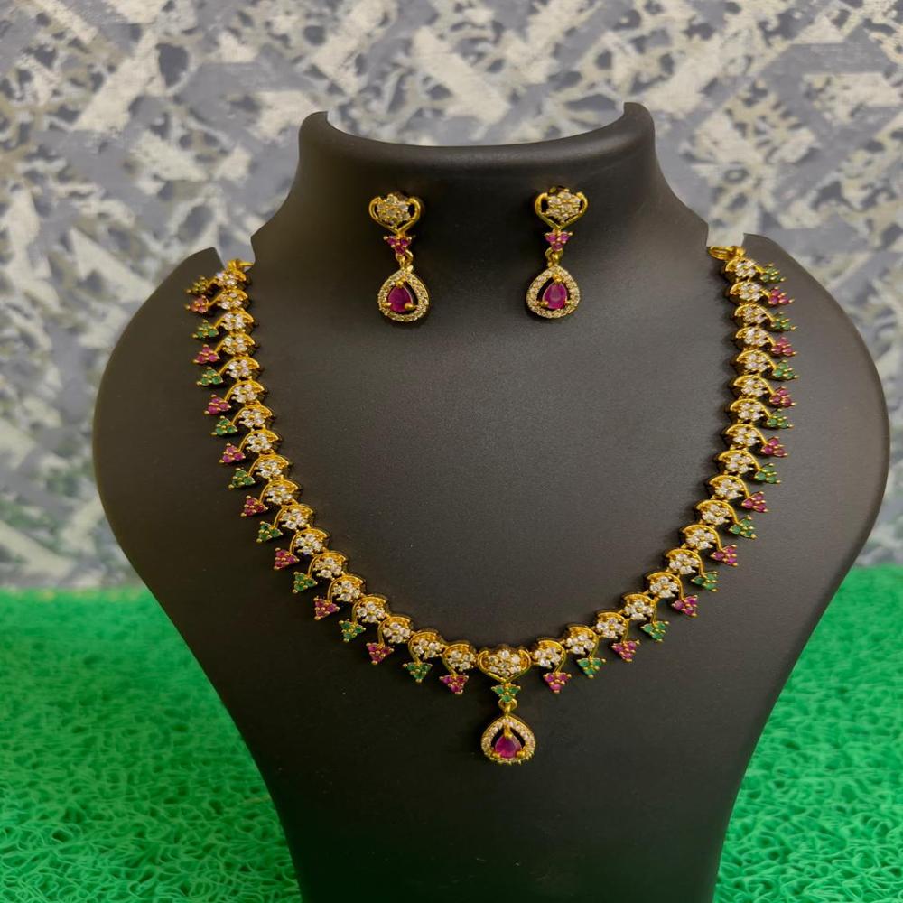 Swarna Ratna Vine Alloy Necklace Set