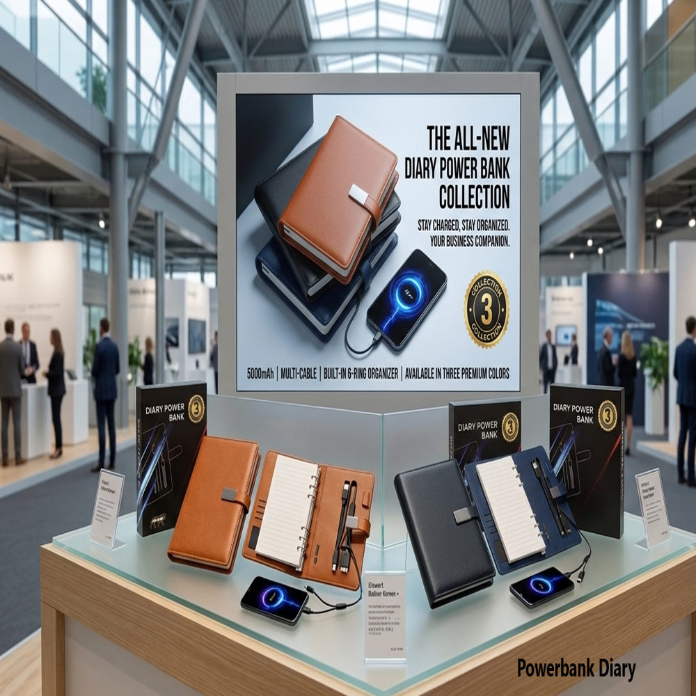 Glue Bound 5000 Mah Power Bank Diary - Color: Black