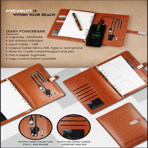 Glue Bound 5000 mAh Power Bank Diary