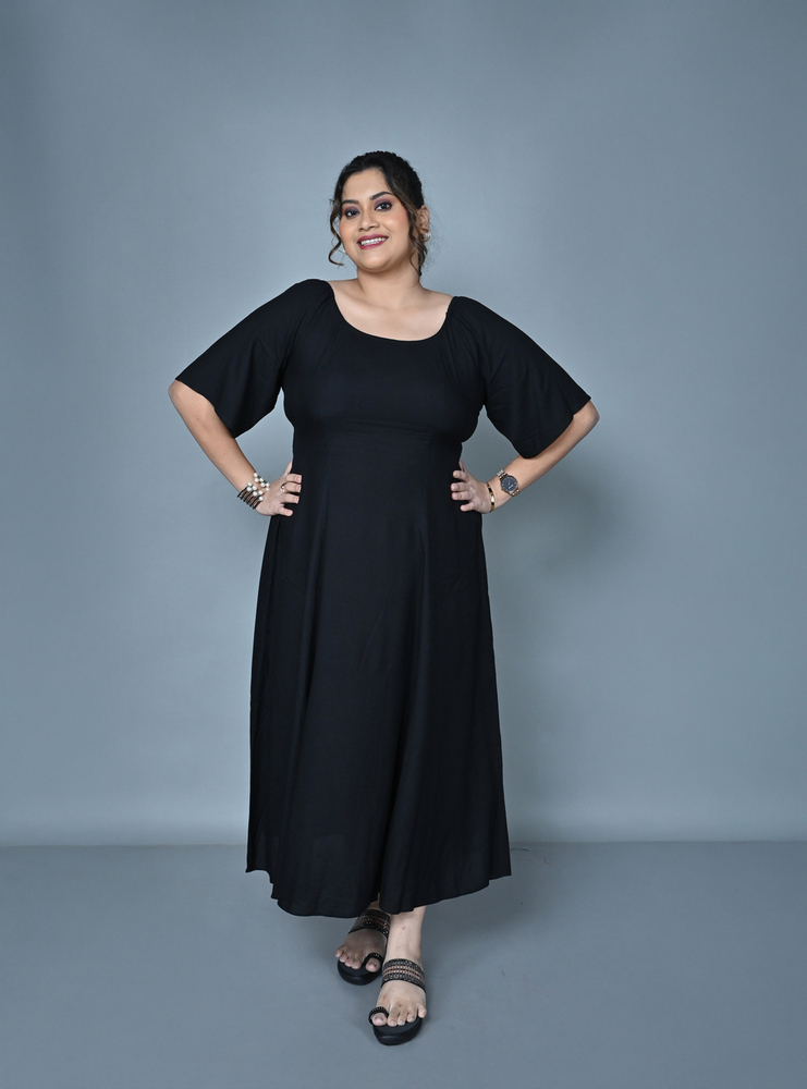 Flared Sleeve Maxi Dress