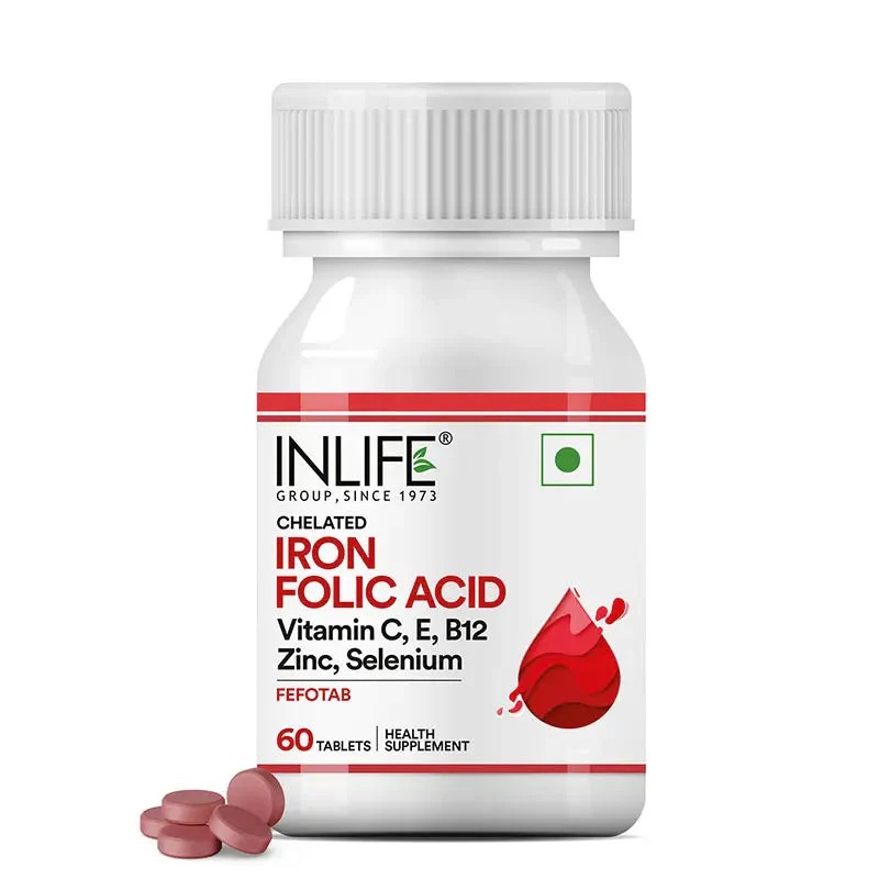 Inlife Chelated Iron Folic Acid 60 Tablets