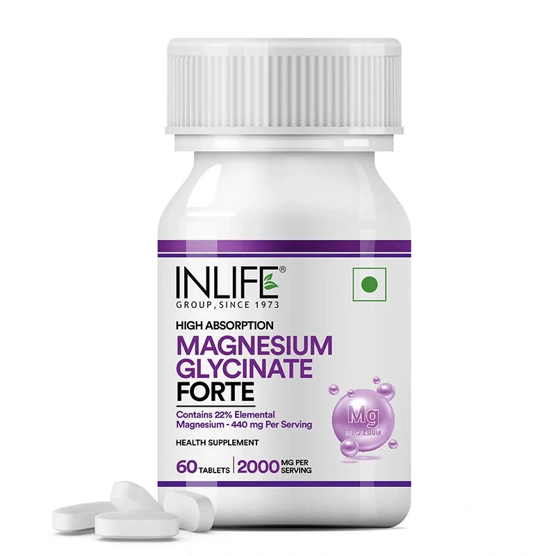 Inlife Chelated Magnesium Glycinate Forte 60 Tablets - Best Before: 26 Months