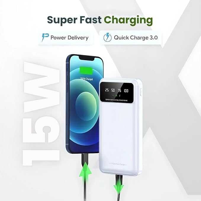 4-IN-1 10000 mAh Powerbank With Inbuilt Cable