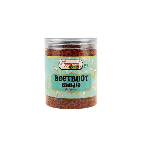 Beetroot Jalipino Bhujia - Baked Snack In Convenient Bottle | Sweet And Spicy Flavor, 24-month Shelf Life, Crispy Texture