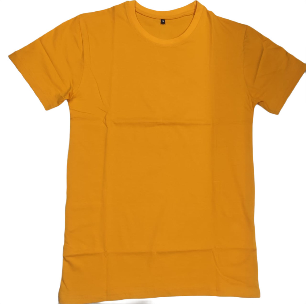 Mens Yellow Round Neck T-Shirt