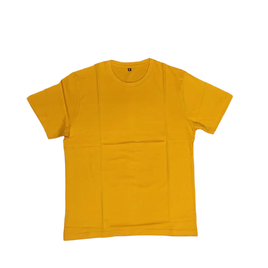 Mens Yellow Round Neck T-Shirt