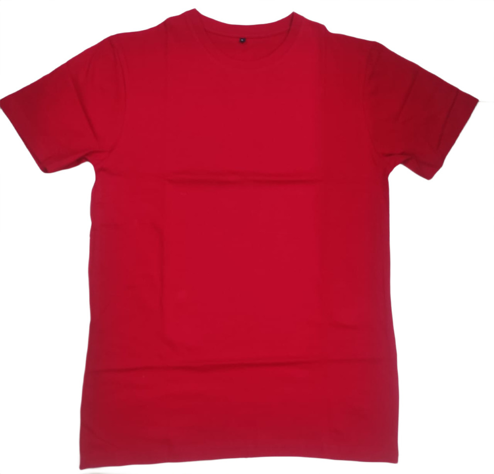 Mens Red Round Neck T-Shirt