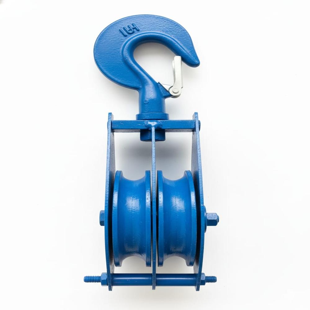 Double Sheave Wire Rope Pulley - Color: Blue